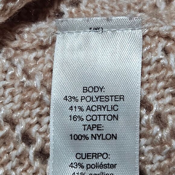 White House Black Market Heathered Coral Fold Down Collar Back Tie Knit Sweater - Picture 8 of 11